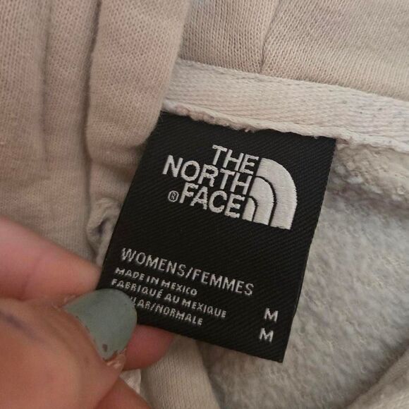 Women's The North Face White Printed Fleece Lined Pullover Hoodie Medium - Picture 5 of 5